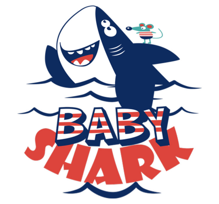 Iloinen hainhahmoeläinvinyylimatto - Tenstickers