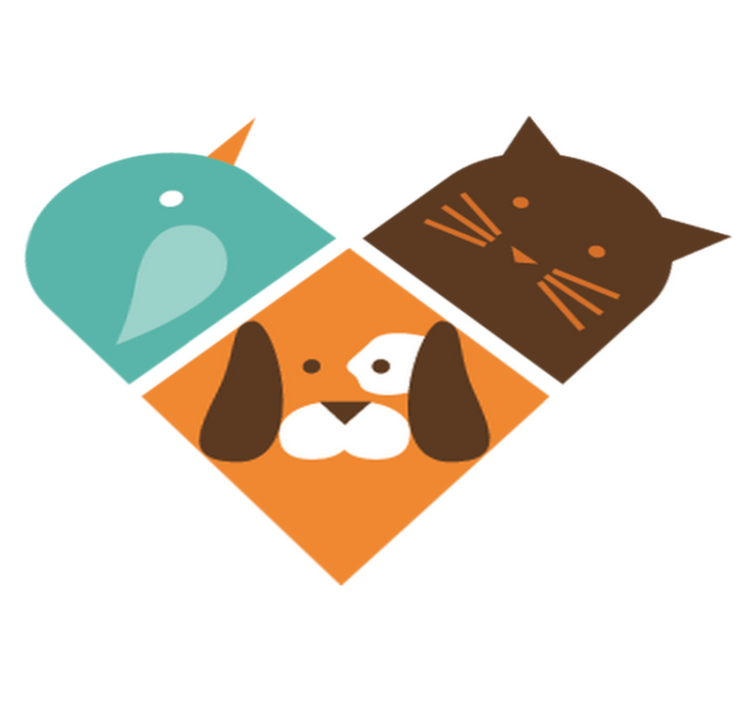 Värikkäät eläin kasvot vinyylimatto - Tenstickers