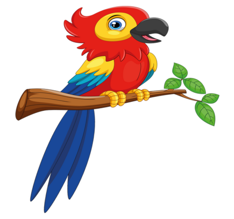 Värikäs papukaijahahmo eläin vinyylimatto - Tenstickers