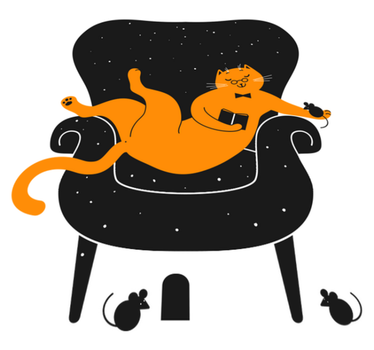 Kissa ja hiiri eläin vinyylimatto - Tenstickers