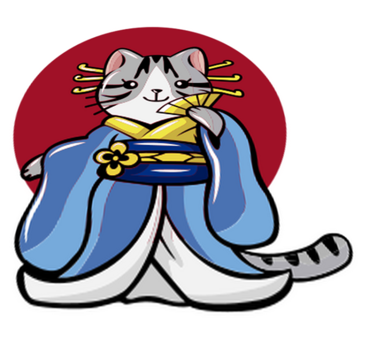 Japanilainen koristekissaeläinvinyylimatto - Tenstickers