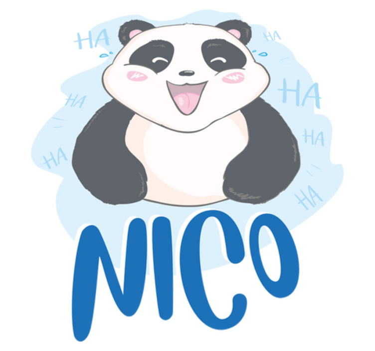 Panda vauva hämmästynyt nimestä eläin vinyylimatto - Tenstickers