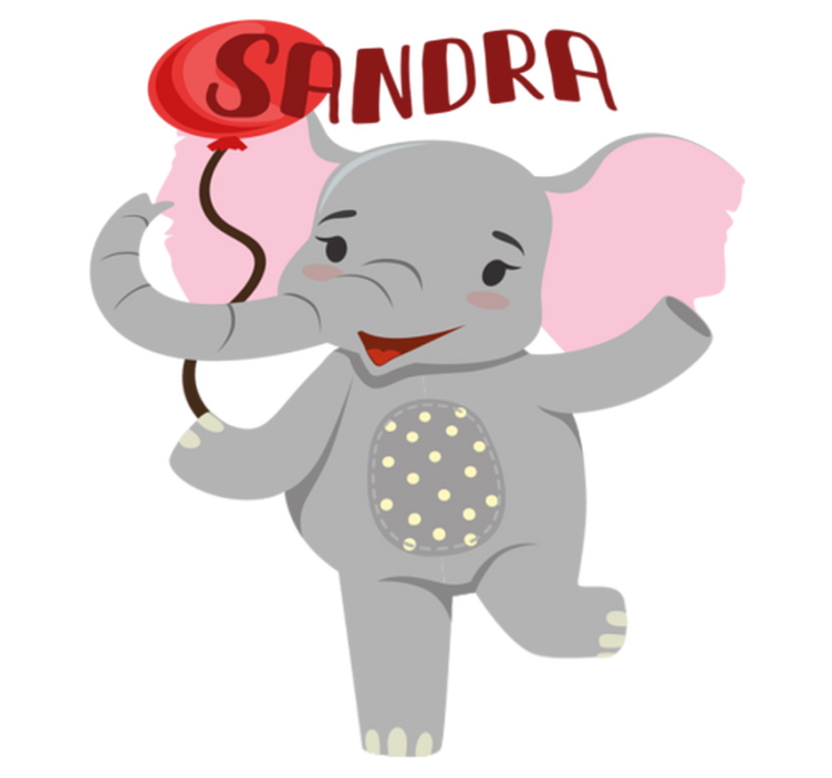 Elefantti ja ilmapallo eläin vinyylimatto - Tenstickers