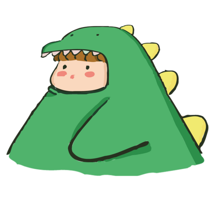 Ihminen dinosauruksen puvussa söpö eläin vinyylimatto - Tenstickers