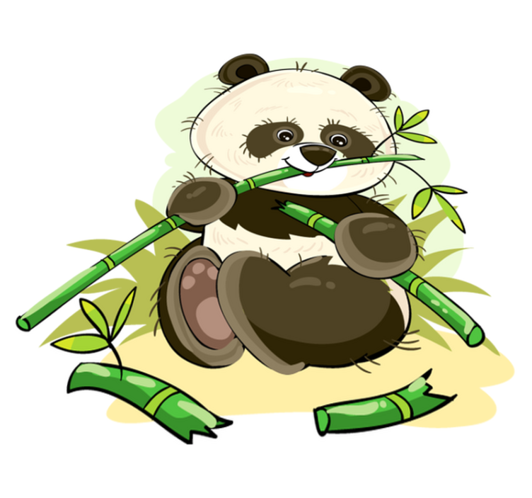 Söpö panda kuvio vinyylimatto - Tenstickers