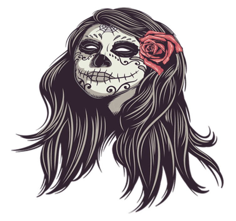 Halloween vinyylimatto kuolleiden päivän tyttö - Tenstickers