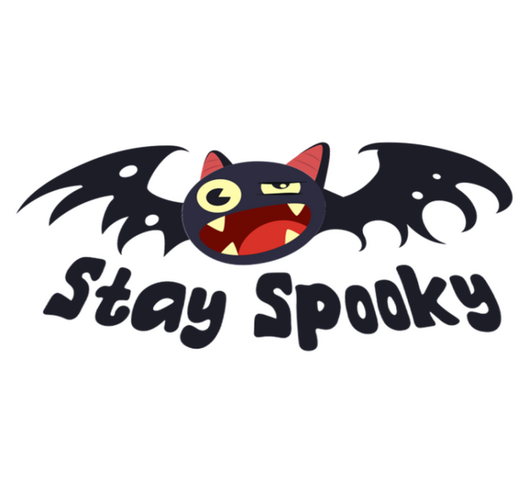 Pysy pelottavana lepakkona halloween vinyylimatto - Tenstickers