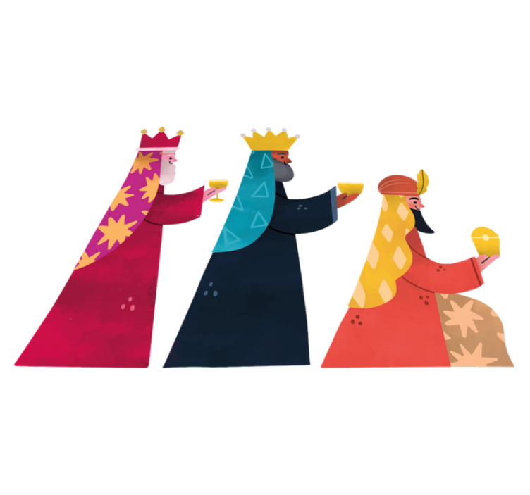 Jouluinen vinyylimatto akvarelliset kolme kuningasta - Tenstickers