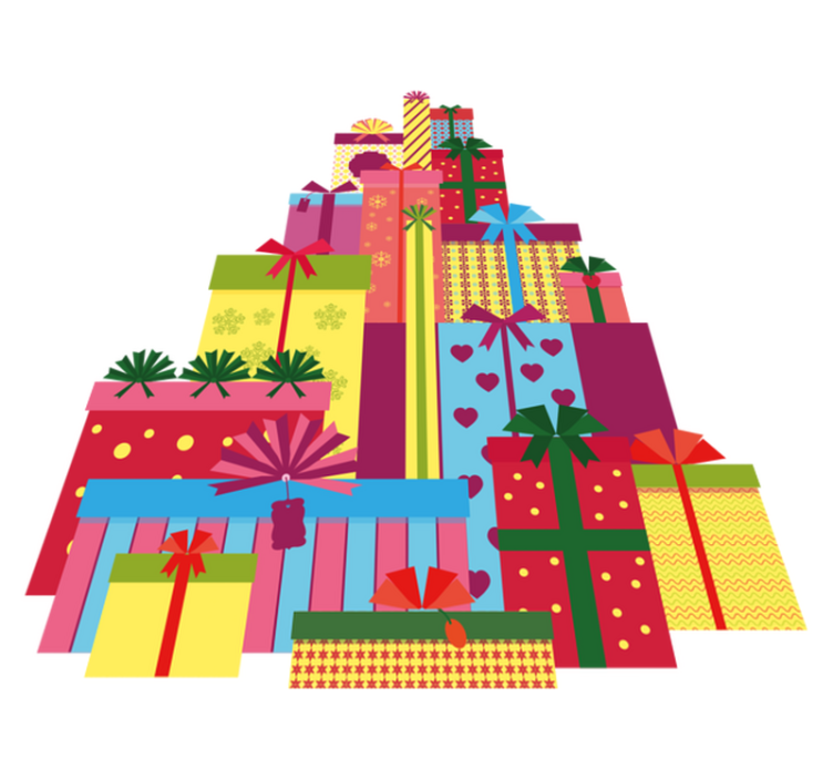 Jouluinen vinyylimatto lahjapakettiläjä - Tenstickers