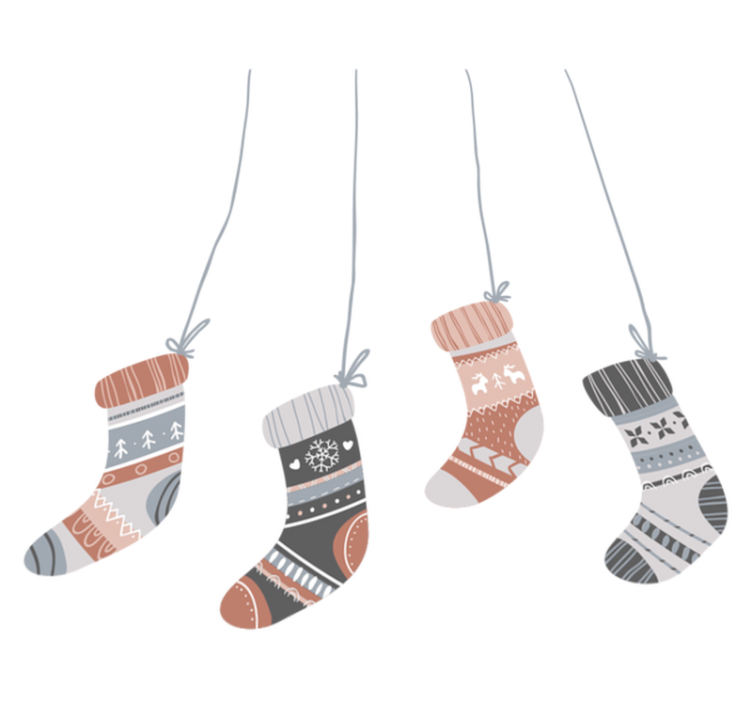 Jouluinen vinyylimatto joulusukkien kuvalla - Tenstickers