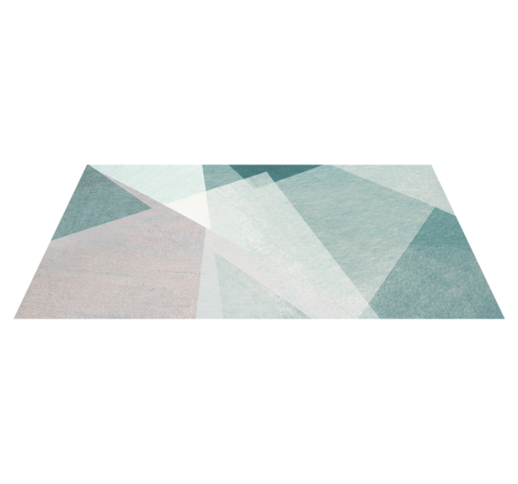Teal pastel geometriset vinyylimatot - Tenstickers
