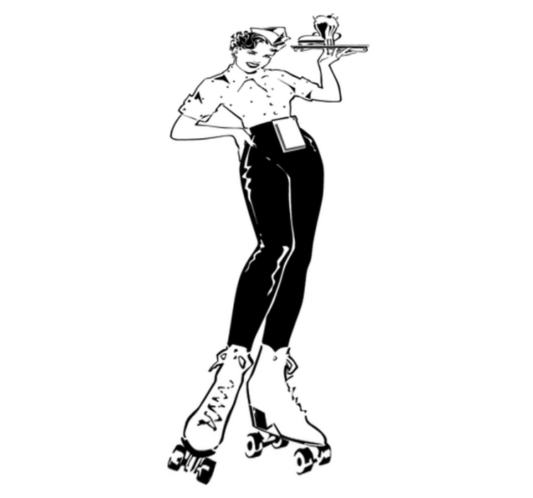 Vintage tarjoilijatar keittiön vinyylimatto - Tenstickers