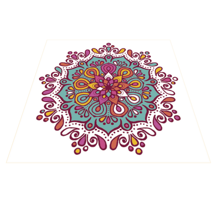 Värikäs laatta-mandala keittiön vinyylimatto - Tenstickers