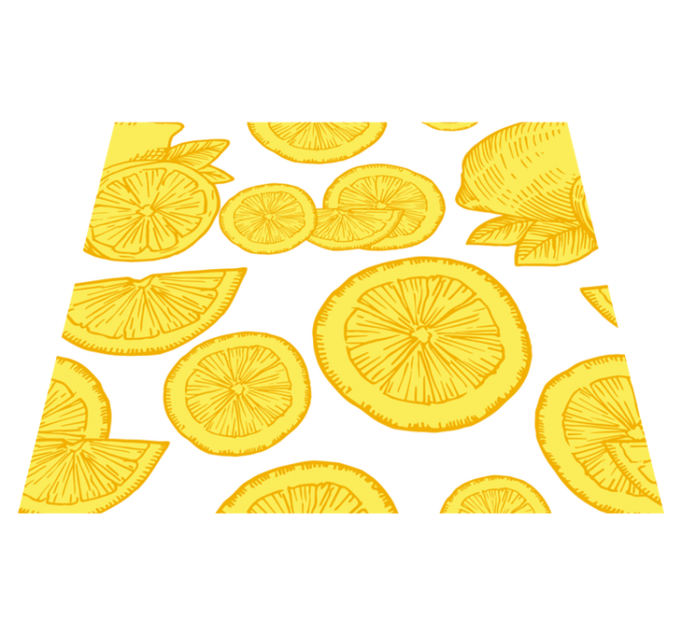 Appelsiini ja sitruuna kuvitus keittiön vinyylimatto - Tenstickers