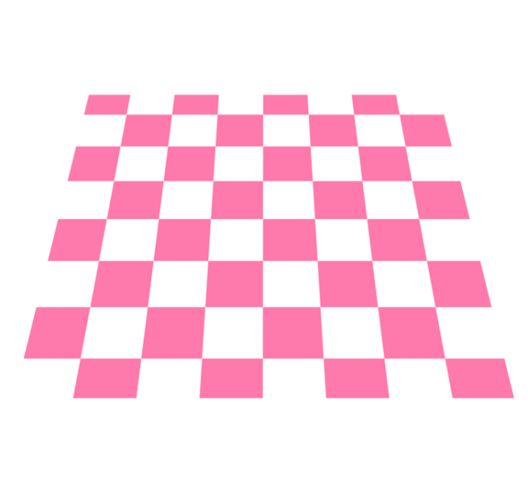Vaaleanpunainen ruudullinen keittiön vinyylimatto - Tenstickers