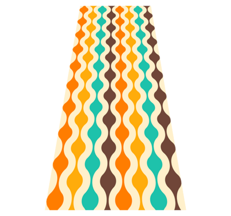 Geometrinen retro 70-luvun vinyylimatto - Tenstickers
