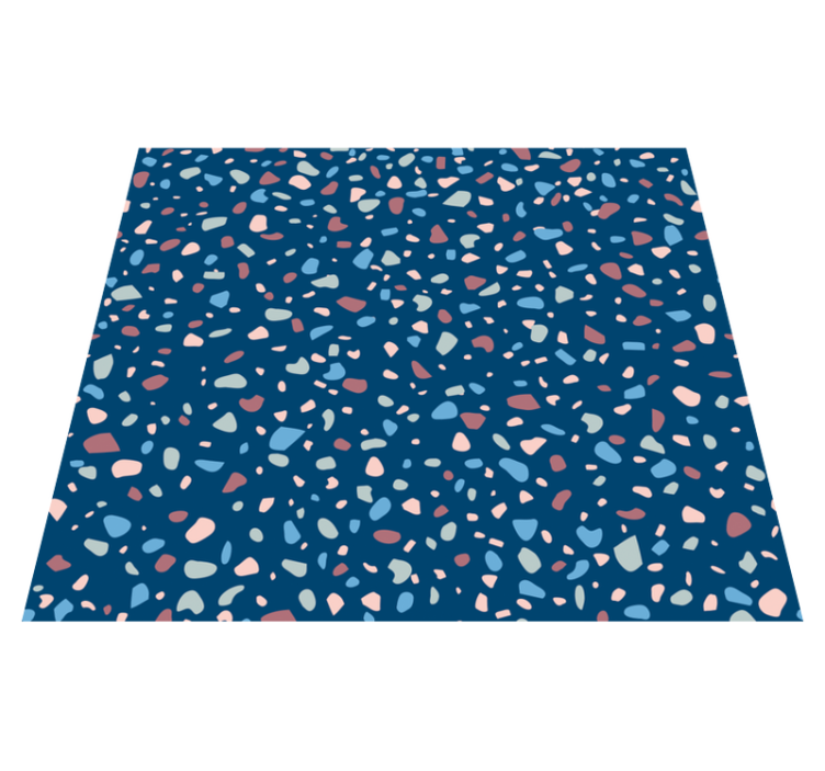 Tummansininen terrazzo keittiön vinyylimatto - Tenstickers