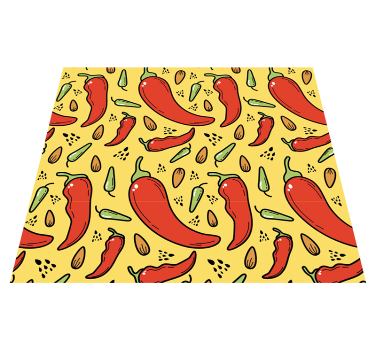 Puna-vihreä tulinen chili keittiön vinyylimatto - Tenstickers