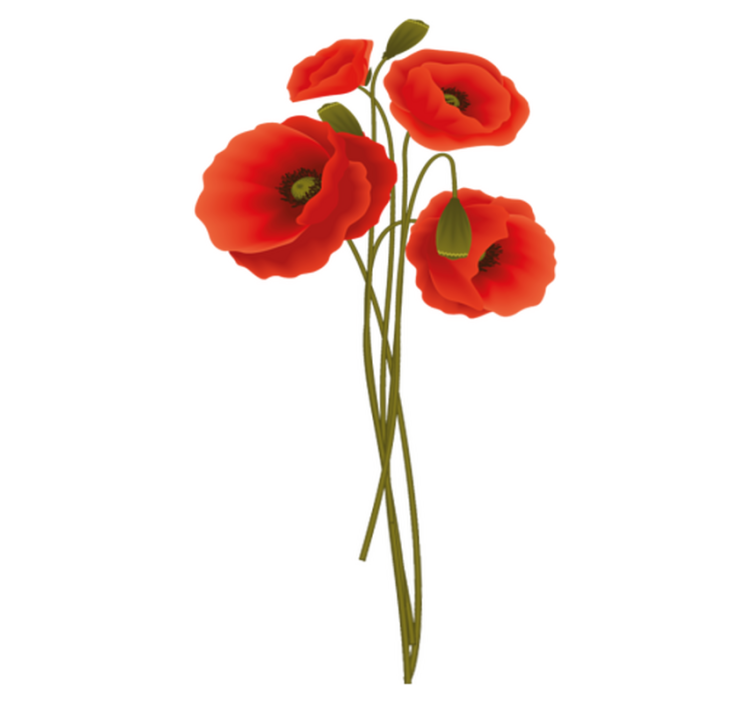 Herkät unikot kylpyhuoneen vinyylimatto - Tenstickers