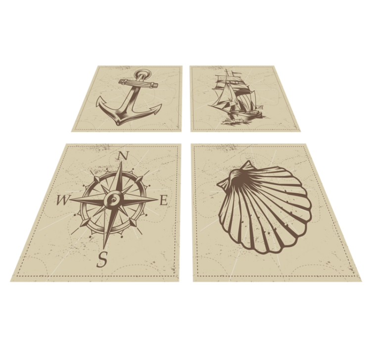 Merenelävien laatat kylpyhuoneen vinyylimatto - Tenstickers