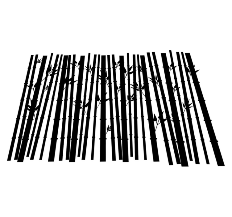 Bambukasvien kylpyhuoneen vinyylimatto - Tenstickers