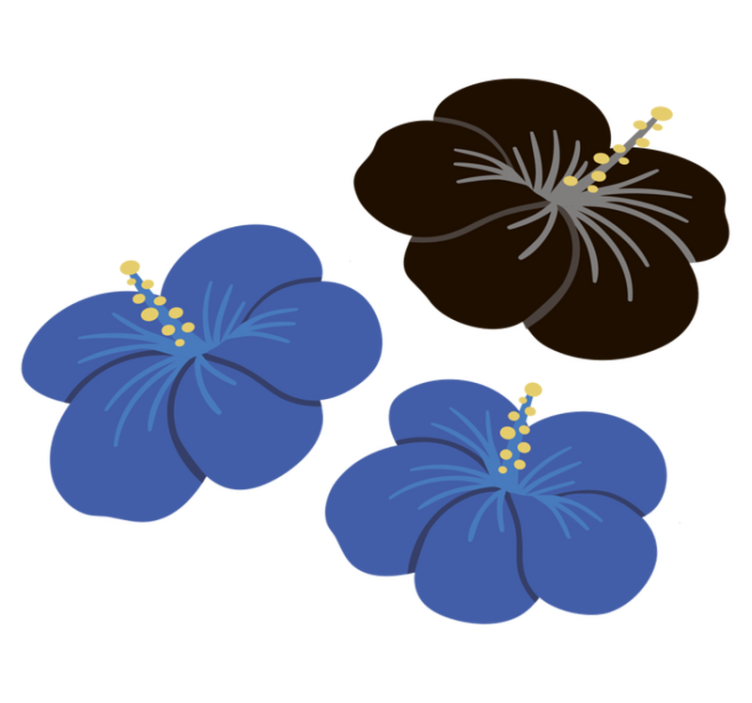 Hibiskuskukkakuvioinen vinyylimatto - Tenstickers