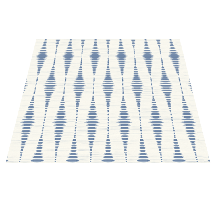 Rabaul ikat sininen ja beige geometrinen vinyylimatto - Tenstickers