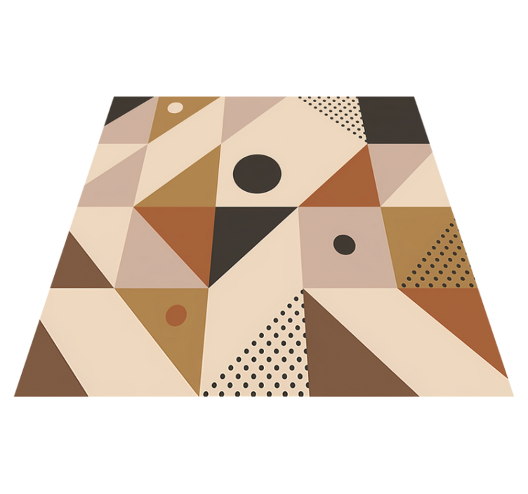 Ruskea palapeli geometrinen vinyylimatto - Tenstickers