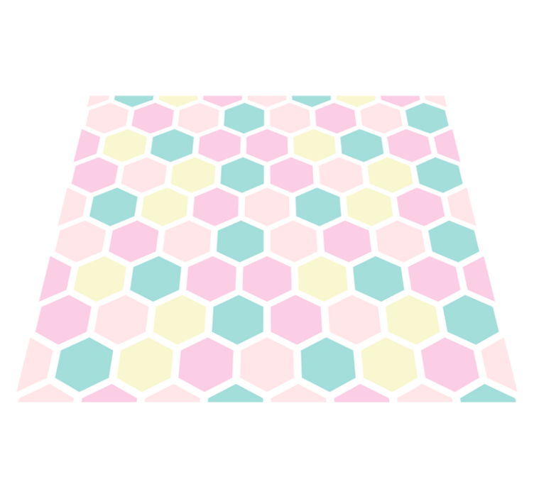 Geometrinen vinyylimatto pastelliväreillä - Tenstickers