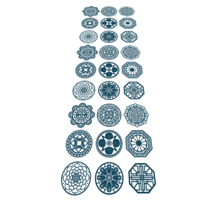 Geometrinen vinyylimatto korealaiset muodot - Tenstickers