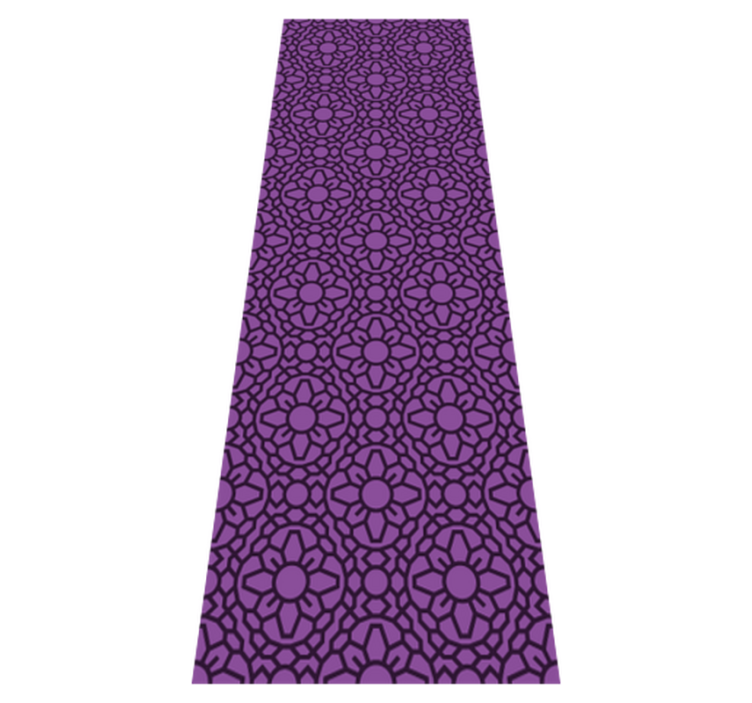 Violetti ympyräkukkatyylinen geometrinen vinyylimatto - Tenstickers