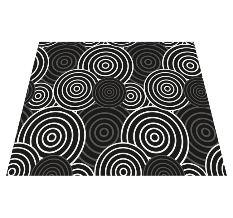 Musta ympyrä taustalla geometrinen vinyylimatto - Tenstickers