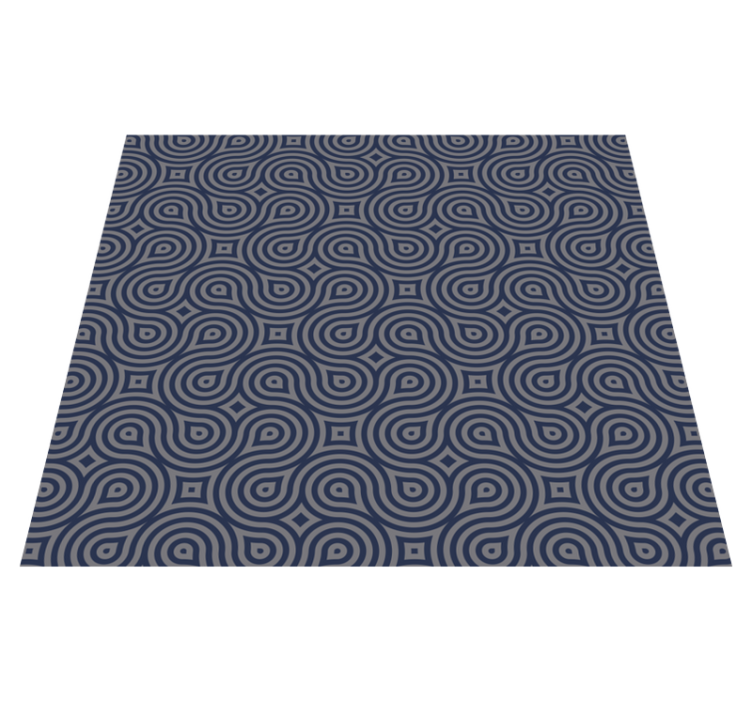 Sininen geometrinen muoto vinyylimatto - Tenstickers