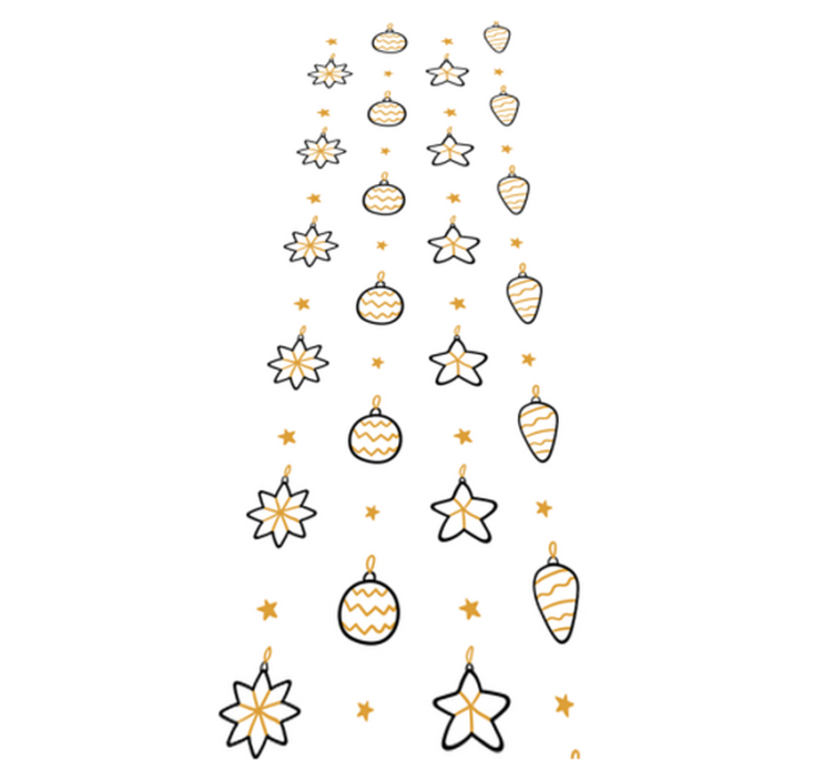 Jouluinen vinyylimatto valkoisilla geometrisilla tähdillä - Tenstickers