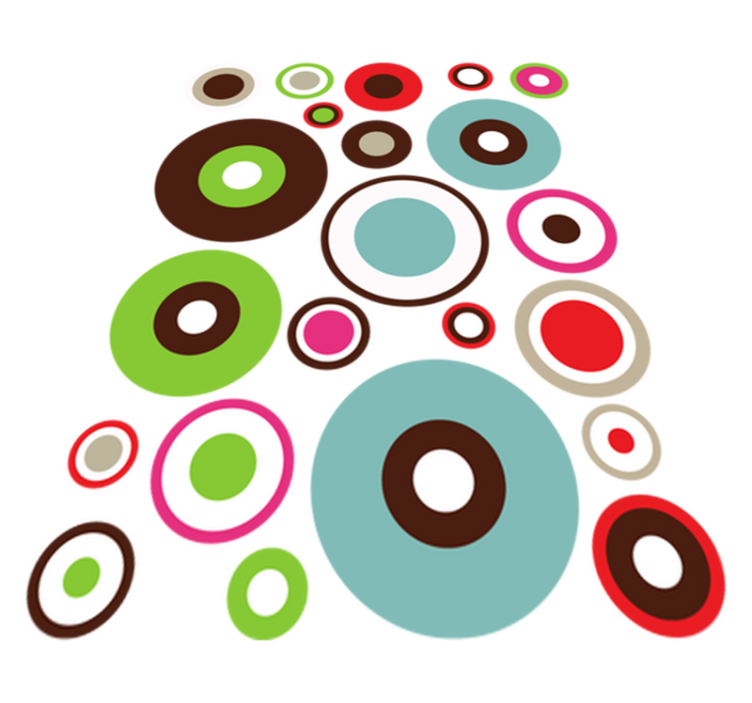 Yksinkertaiset geometriset ympyrät vinyylimatto - Tenstickers