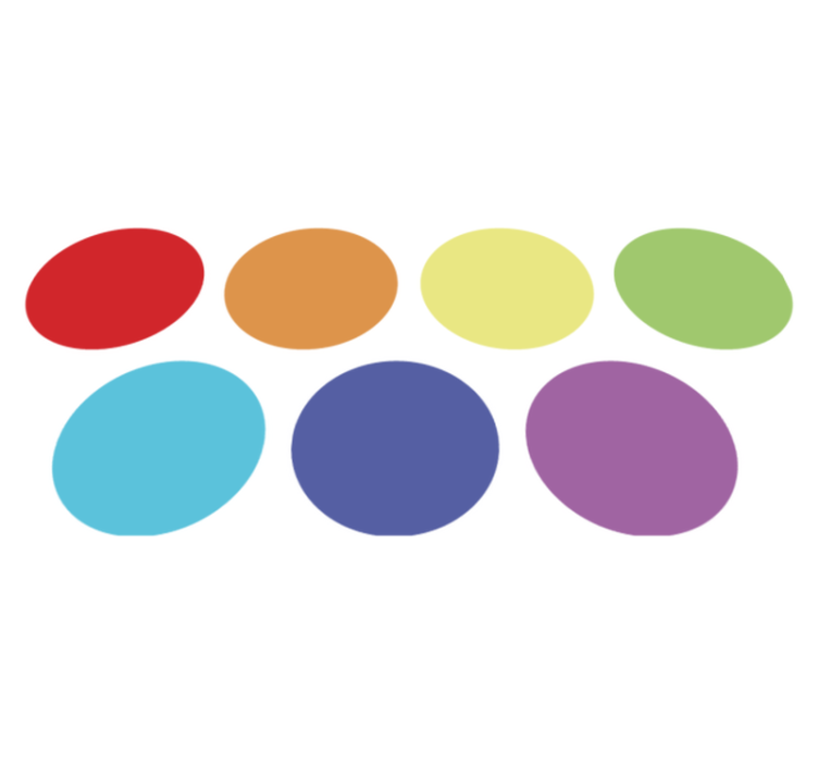 Sateenkaari isot pisteet geometrinen vinyylimatto - Tenstickers