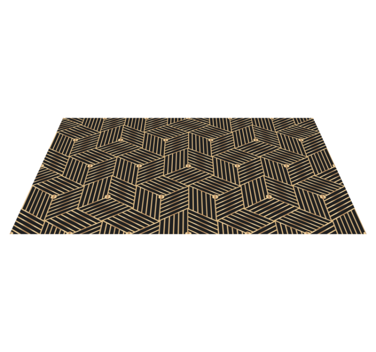 Kultainen geometrinen deco-kuvio vinyylimatto - Tenstickers