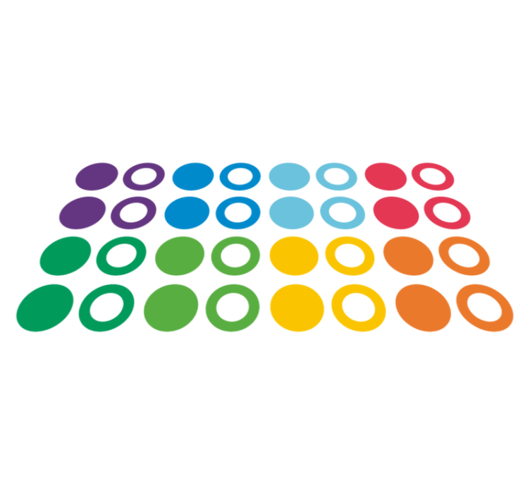 Sateenkaaren värit ympyrät geometrinen vinyylimatto - Tenstickers