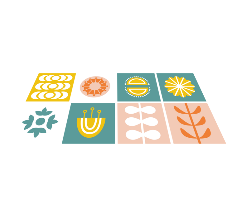 Norjalainen laatta geometrinen vinyylimatto - Tenstickers