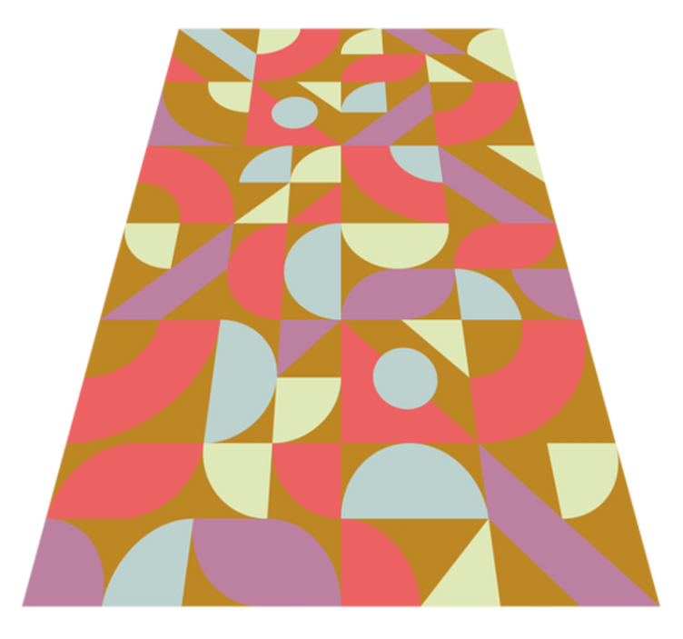 Retro värit geometrinen vinyylimatto - Tenstickers