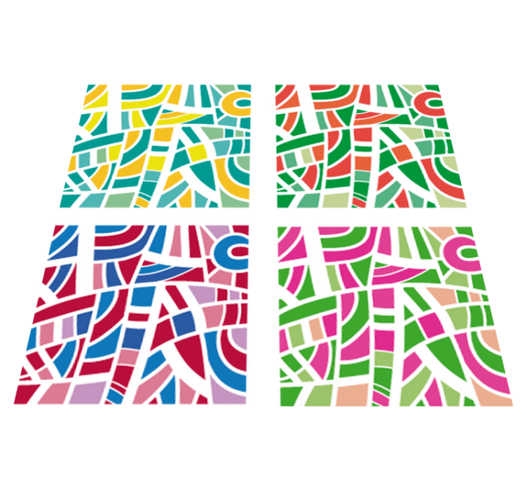 Moniväriset laatat geometrinen vinyylimatto - Tenstickers