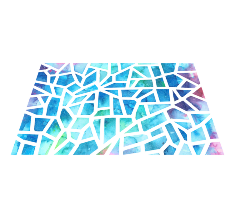 Geometrinen vinyylimatto vesiväri kolmio lasimosaiikki - Tenstickers