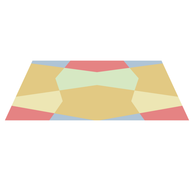 Pastelliset geometriset väri- ja muotoblokit vinyylimatto - Tenstickers
