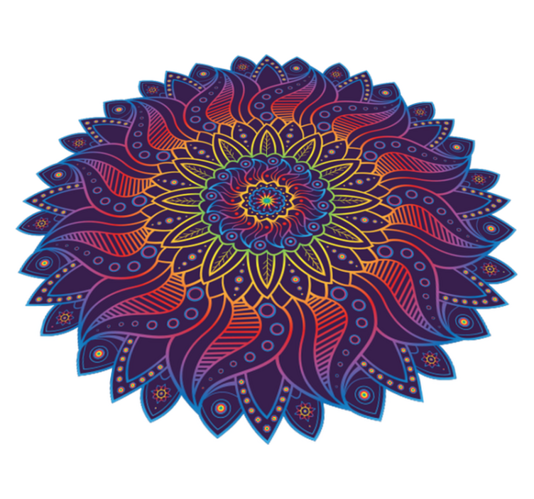 Sateenkaari mandala geometrinen vinyylimatto - Tenstickers