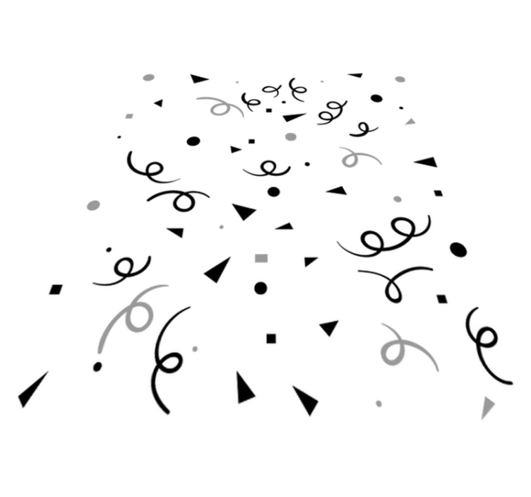 Musta ja harmaa konfetti geometrinen vinyylimatto - Tenstickers