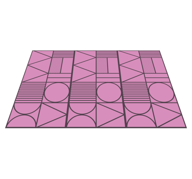 Vaaleanpunainen ja harmaa värilohko geometrinen vinyylimatto - Tenstickers