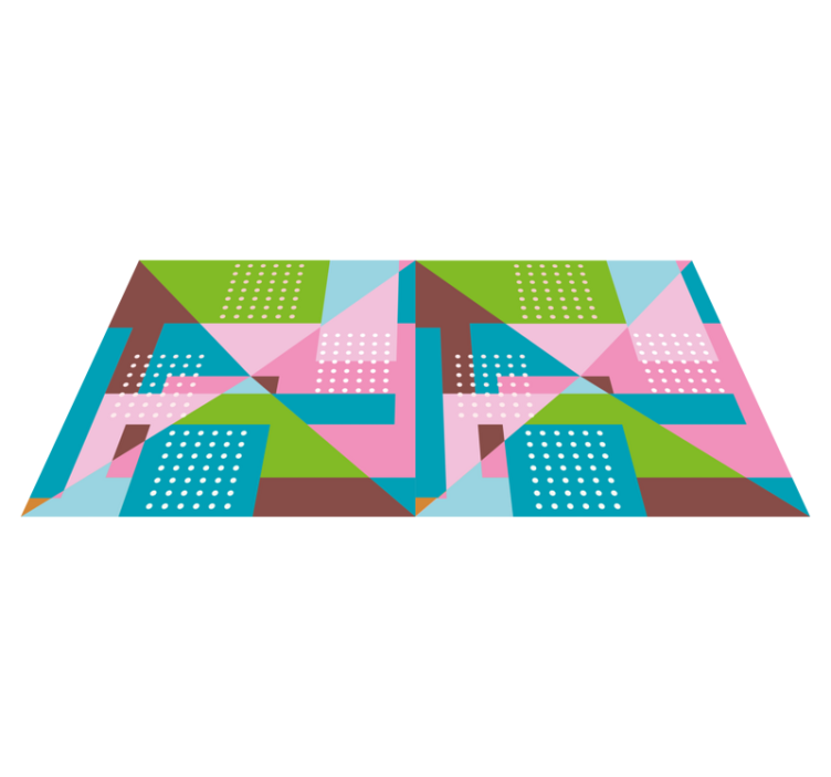 Pastelliset geometriset kuviot vinyylimatto - Tenstickers