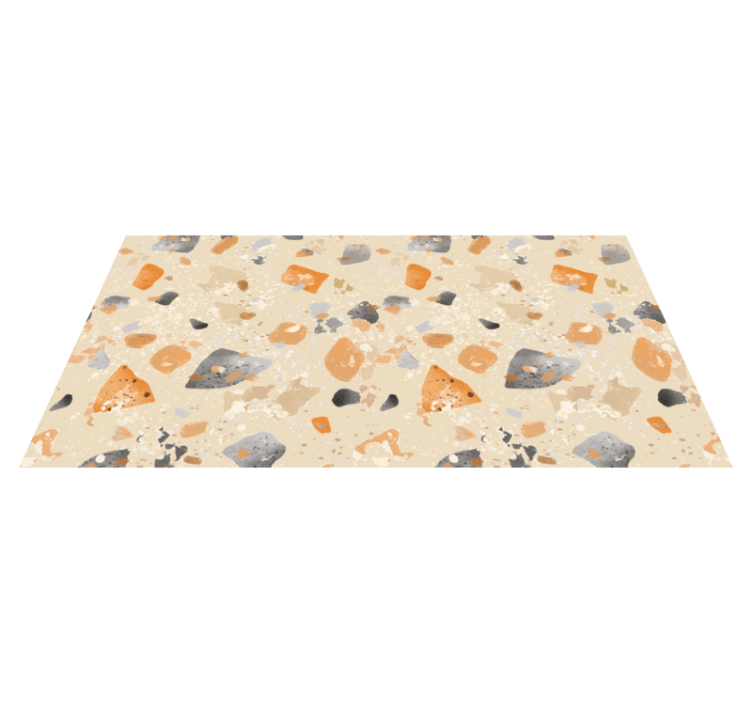 Geometrinen vinyylimatto yksivärisellä terrazzo-kuviolla - Tenstickers