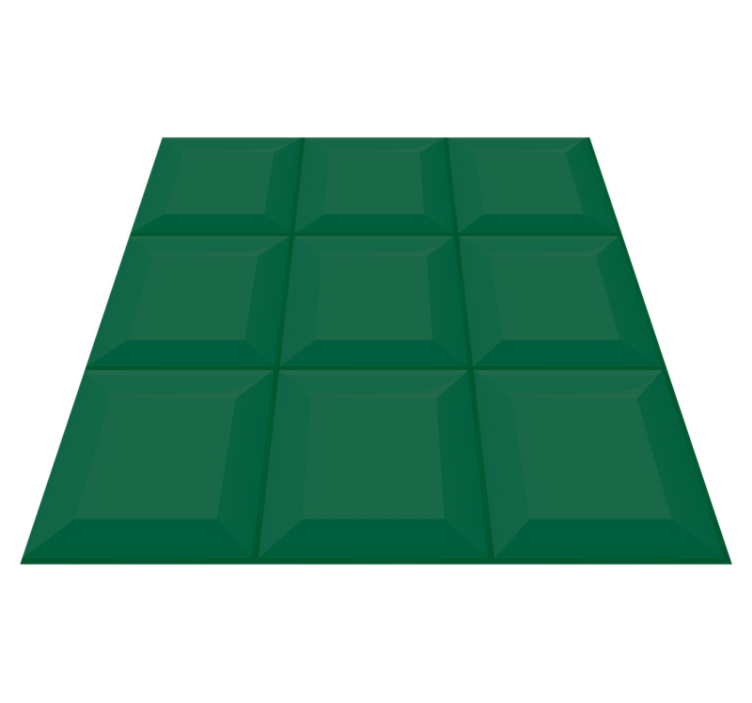 Vihreät 3d-laatat geometrinen vinyylimatto - Tenstickers