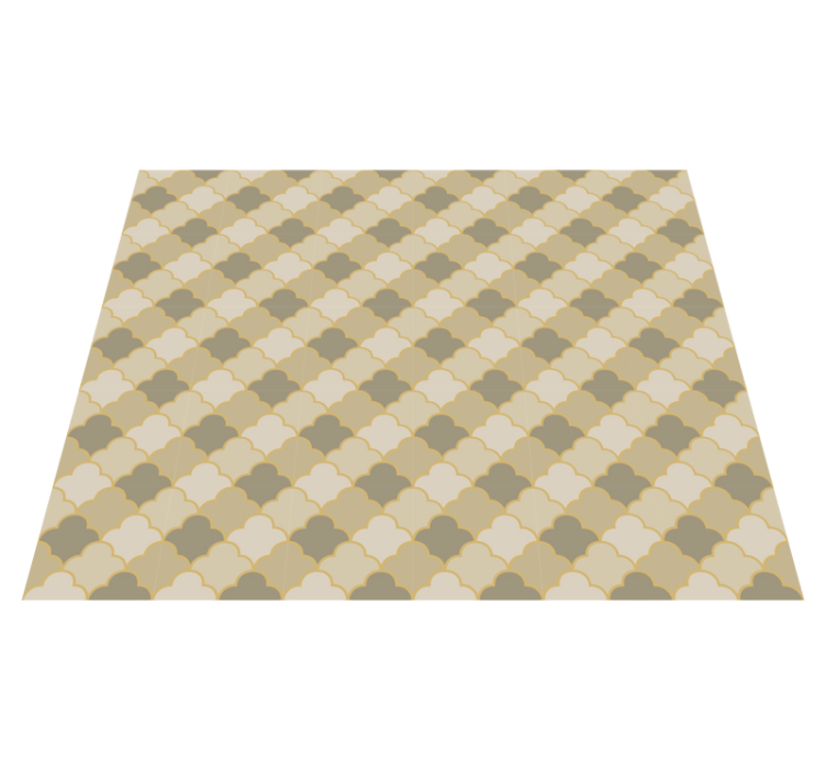 Beige art deco kuvioinen geometrinen vinyylimatto - Tenstickers